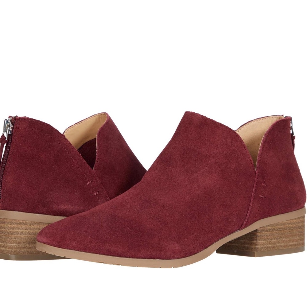 KENNETH COLE REACTION Women's Side Way Booties in Burgundy Suede Size 7M New